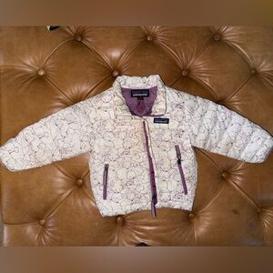 Patagonia Kids' Lavender and Cream Puffer Jacket